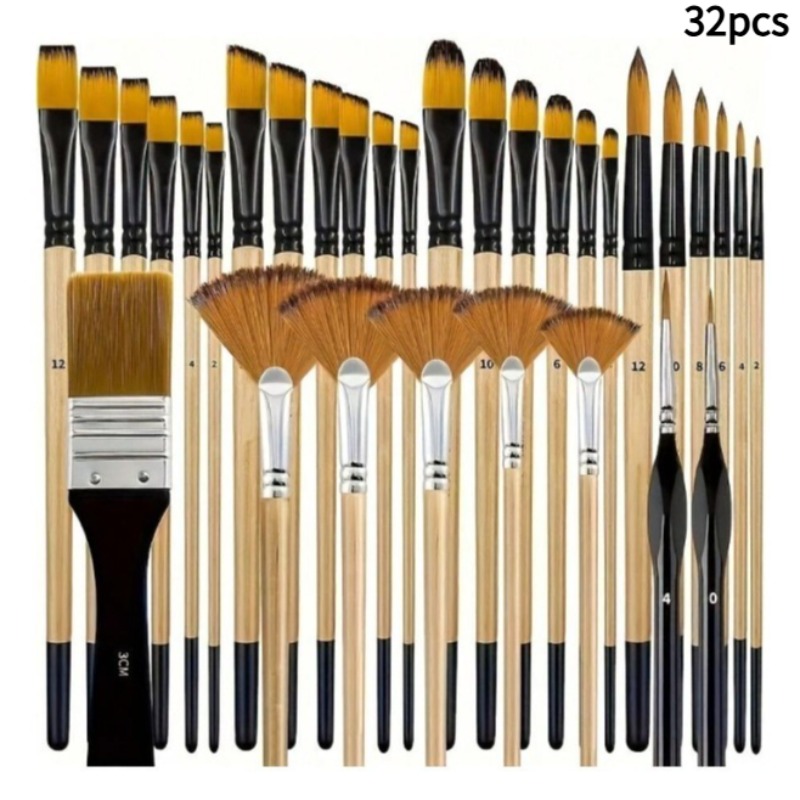 32 Nylon Brush Sets-round, Haz - Detailing Brush Set ulasan dan harga