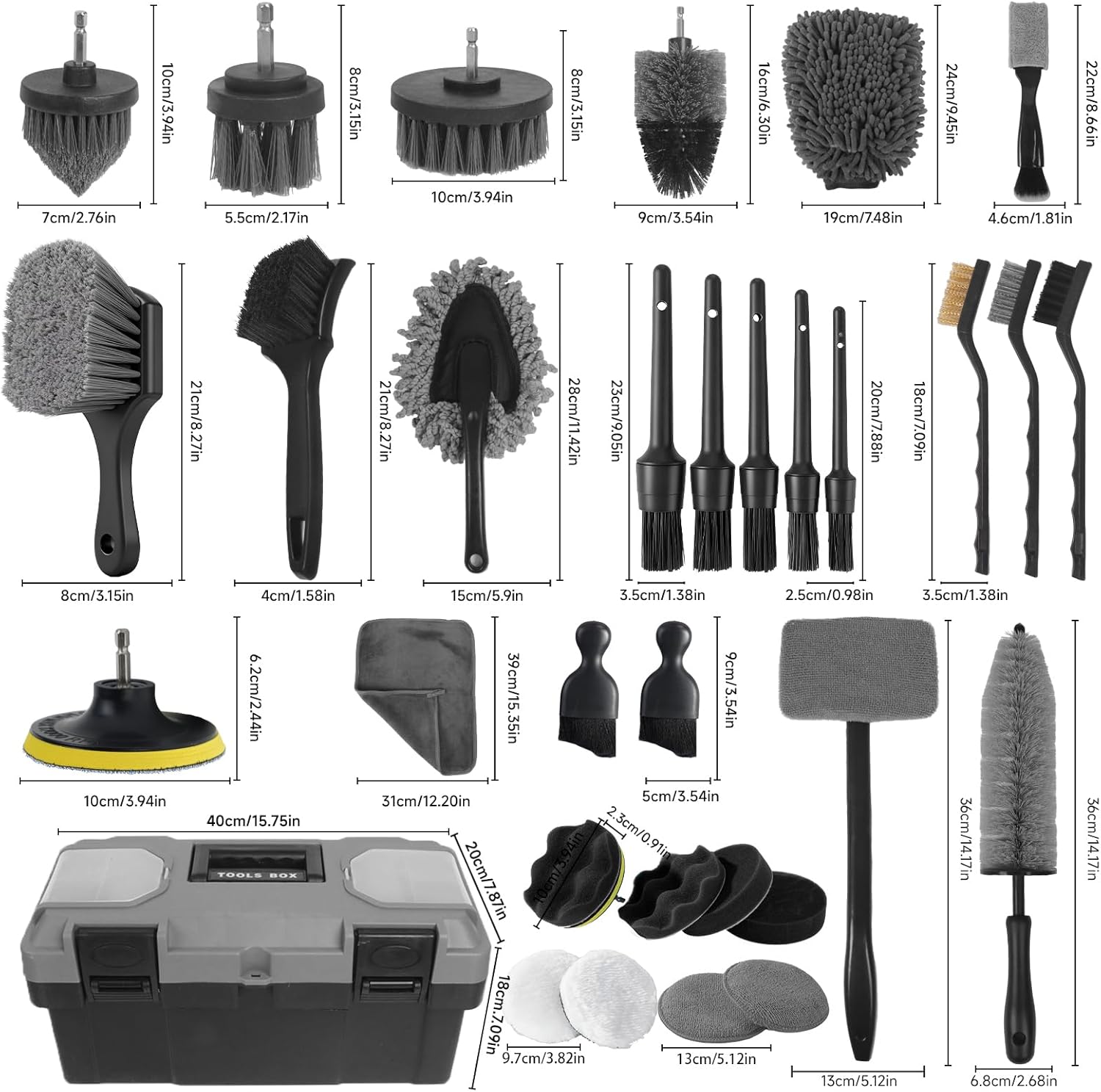 Car Detailing Kit, 36Pcs Profe - Interior Detailing Kit ulasan dan harga