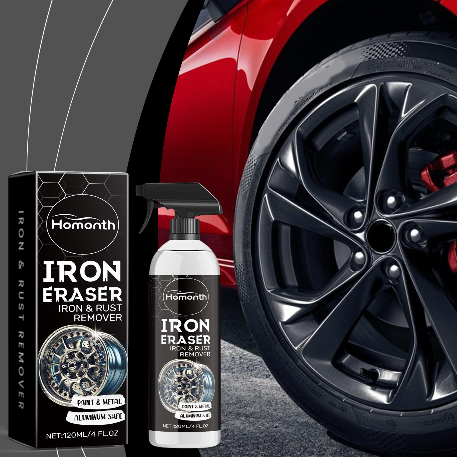 Car Wheel Rust Remover Spray E - Wheel Cleaner Alloy ulasan dan harga
