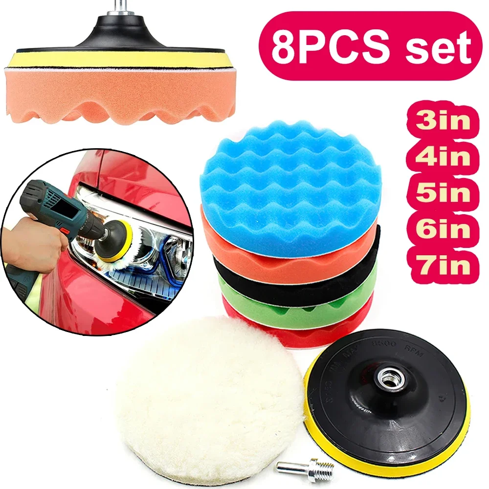 8Pcs Car Polishing Pads Kit 3/ - Polish Pad Set Buffer ulasan dan harga