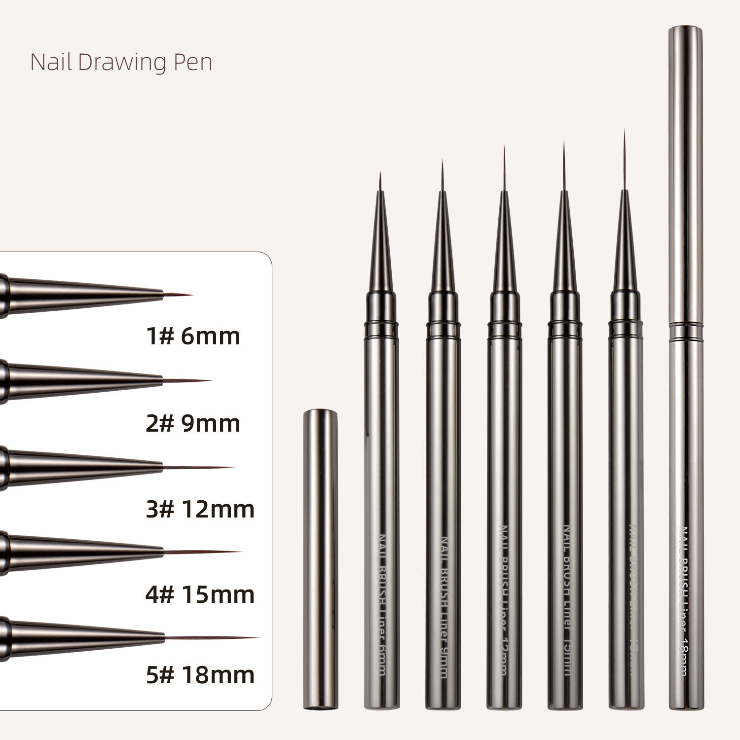 1/3/5pcs Nail Art Liner Brushe - Detailing Brush Set ulasan dan harga