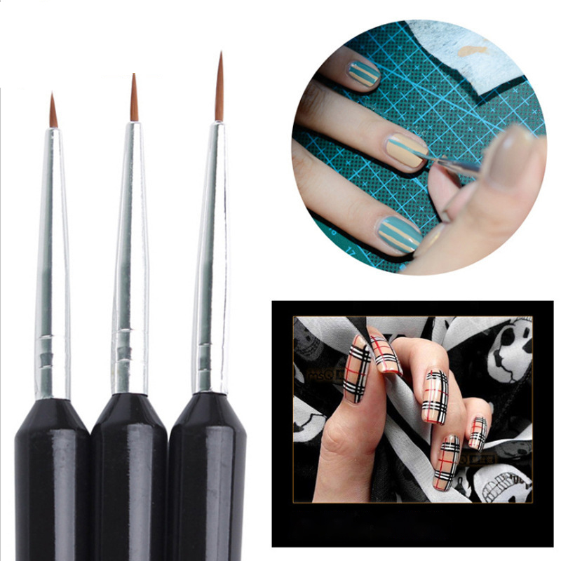 3Pcs Ultra-fine Nail Art Liner - Detailing Brush Set ulasan dan harga