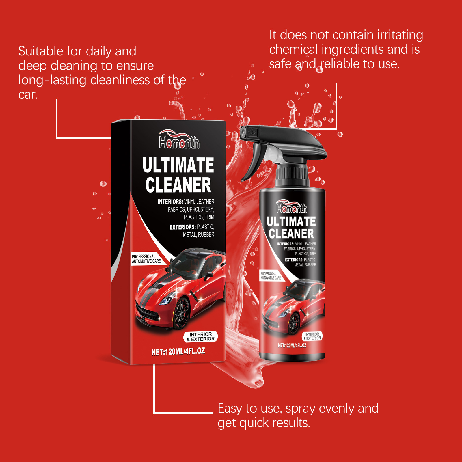 Homonth 120ml Car Interior Sta - Leather Cleaner Interior ulasan dan harga